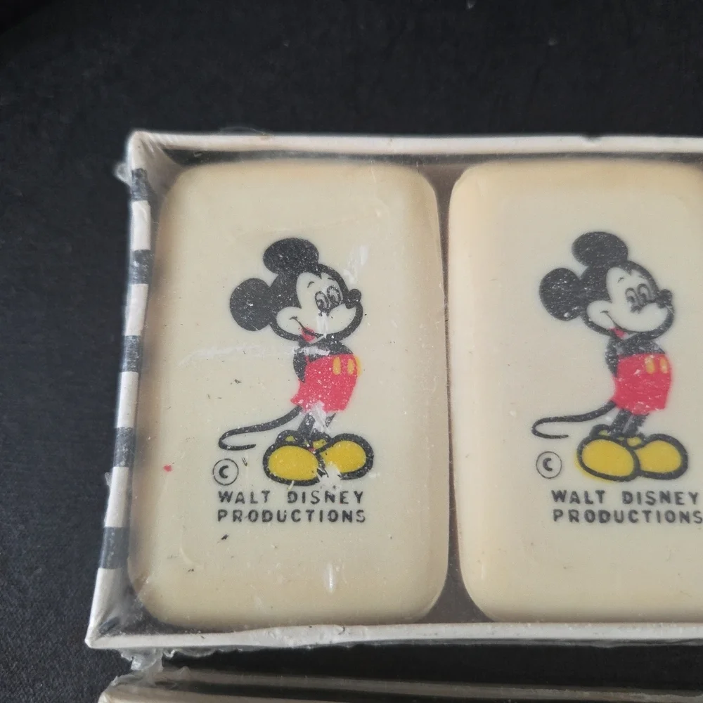 2- Vtg mickey mouse 3 pack soap from Disneyland (6 Bars Total) Sealed New Rare